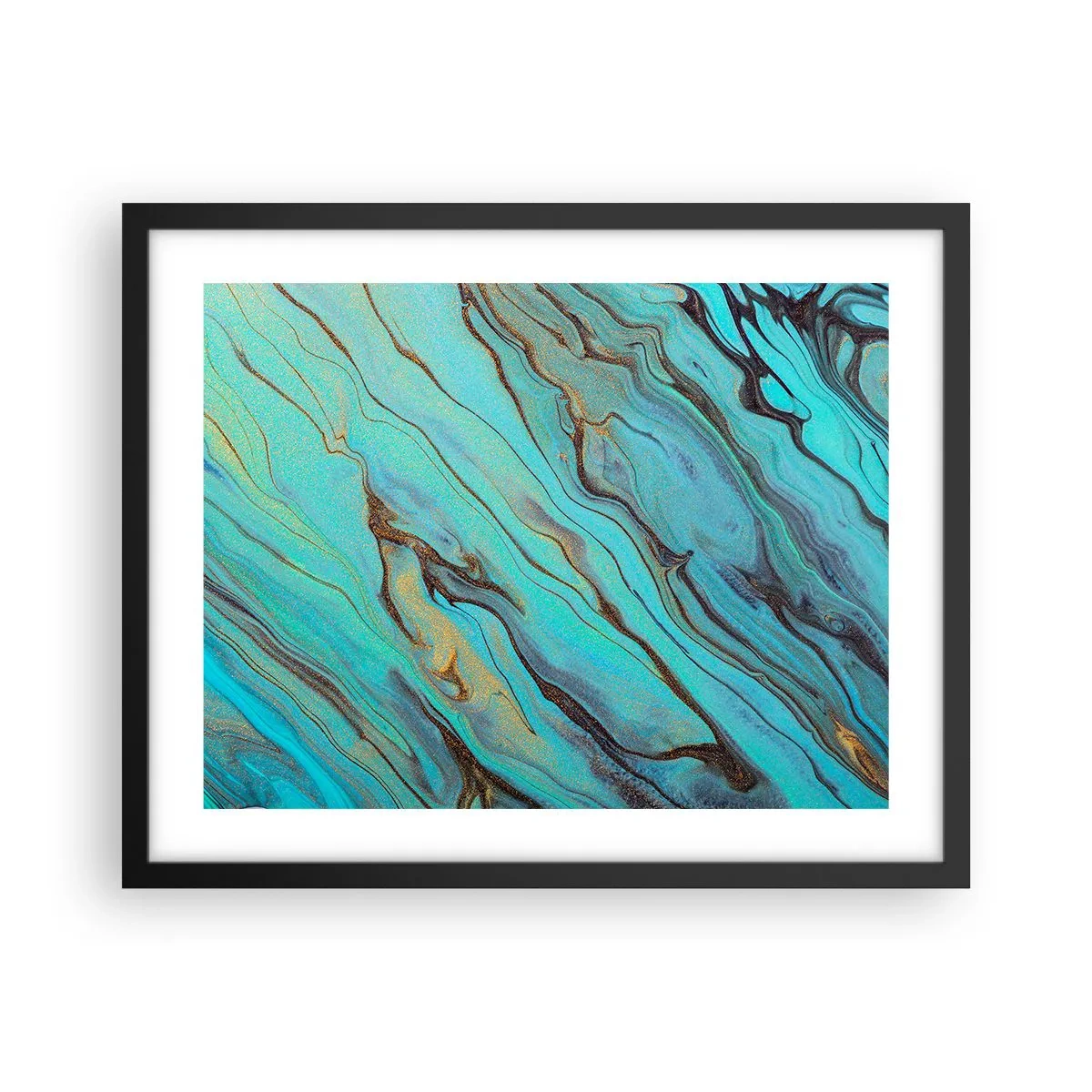 Poster în ramă neagră - Mareea turcoaz - 50x40 cm