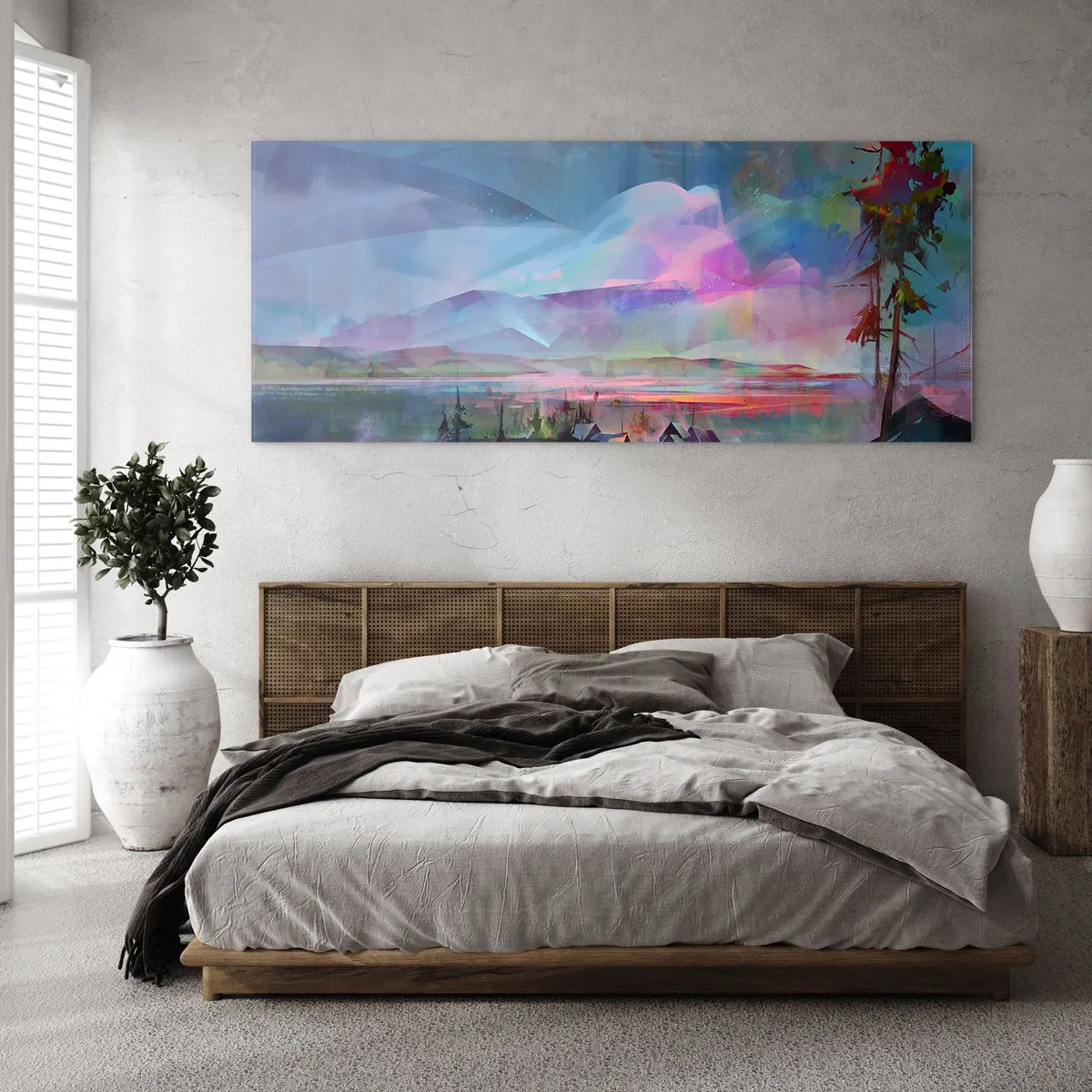 Tablou pe sticlă - Sub un cer binevoitor - 120x50 cm