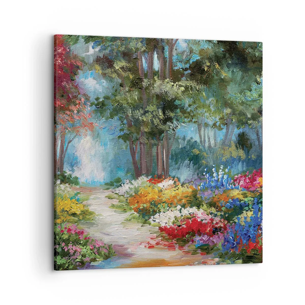 Tablou pe pânză - Grădină de pădure, pădure de flori - 50x50 cm