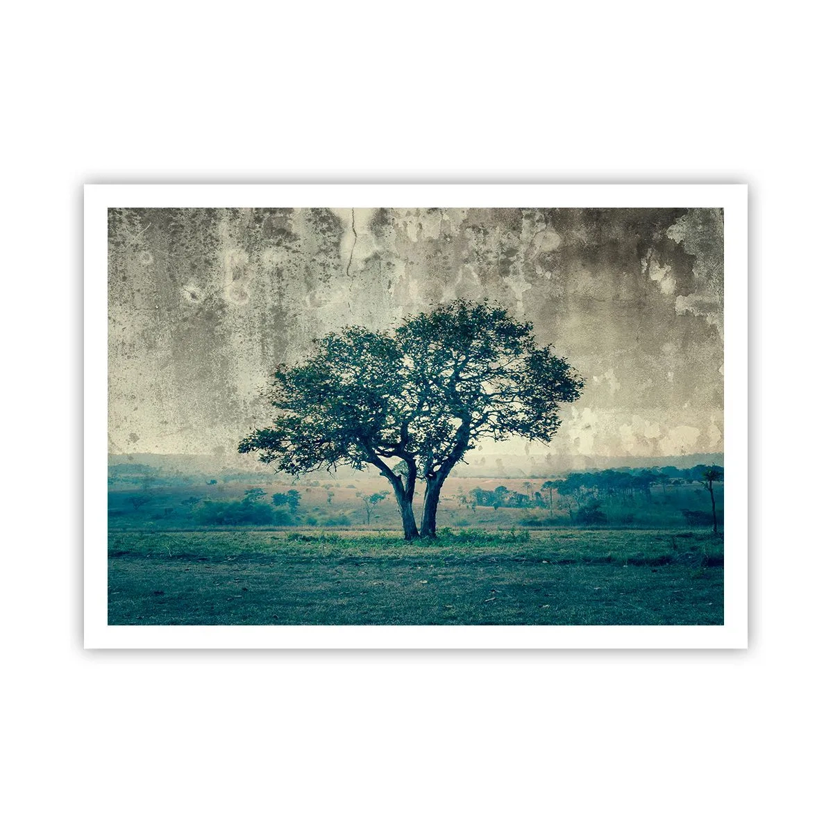 Poster - Un măr pe o pajiște albastră? - 100x70 cm