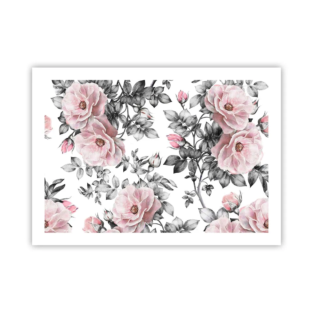 Poster - Pierde-te în florile de trandafir - 70x50 cm