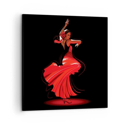Tablou pe pânză - Spiritul înflăcărat al flamenco-ului - 60x60 cm