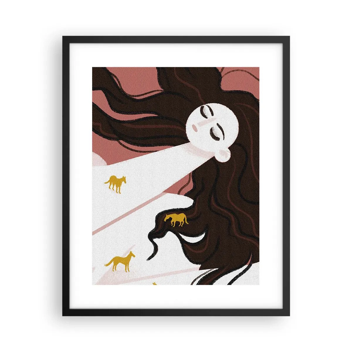 Poster în ramă neagră - Visul despre calul de aur - 40x50 cm
