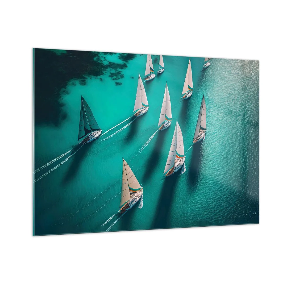 Tablou pe sticlă - Cursa cu vântul - 100x70 cm