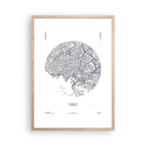 Poster în ramă de stejar deschis - Anatomia Oslo - 50x70 cm