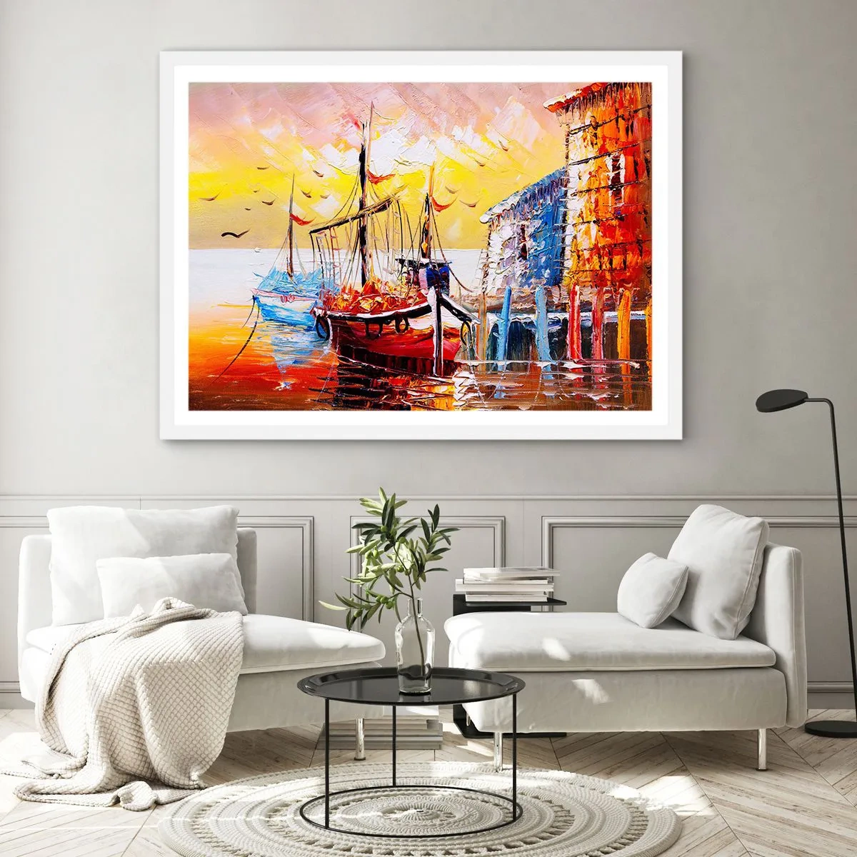 Poster în ramă albă - Întoarcere fericită - 100x70 cm