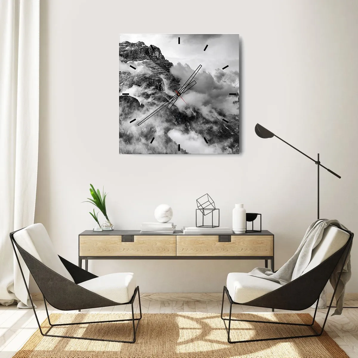 Ceas de perete - Ceas pe sticlă - Frumoase și crude - 30x30 cm