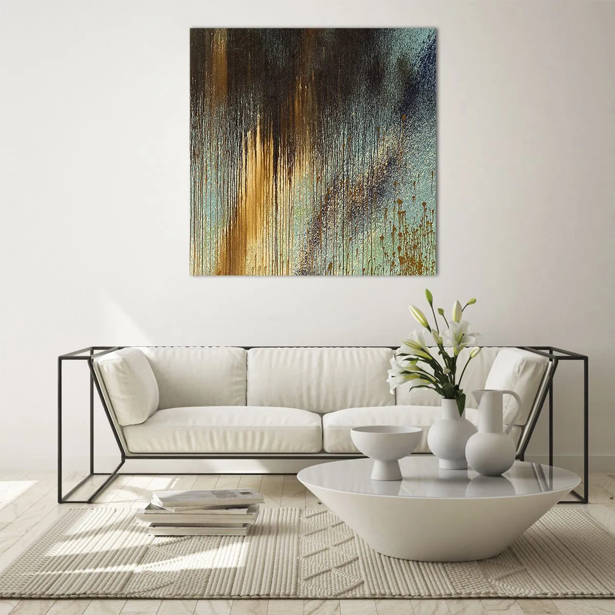 Tablou pe sticlă - O compoziție cromatică neaccidentală - 60x60 cm