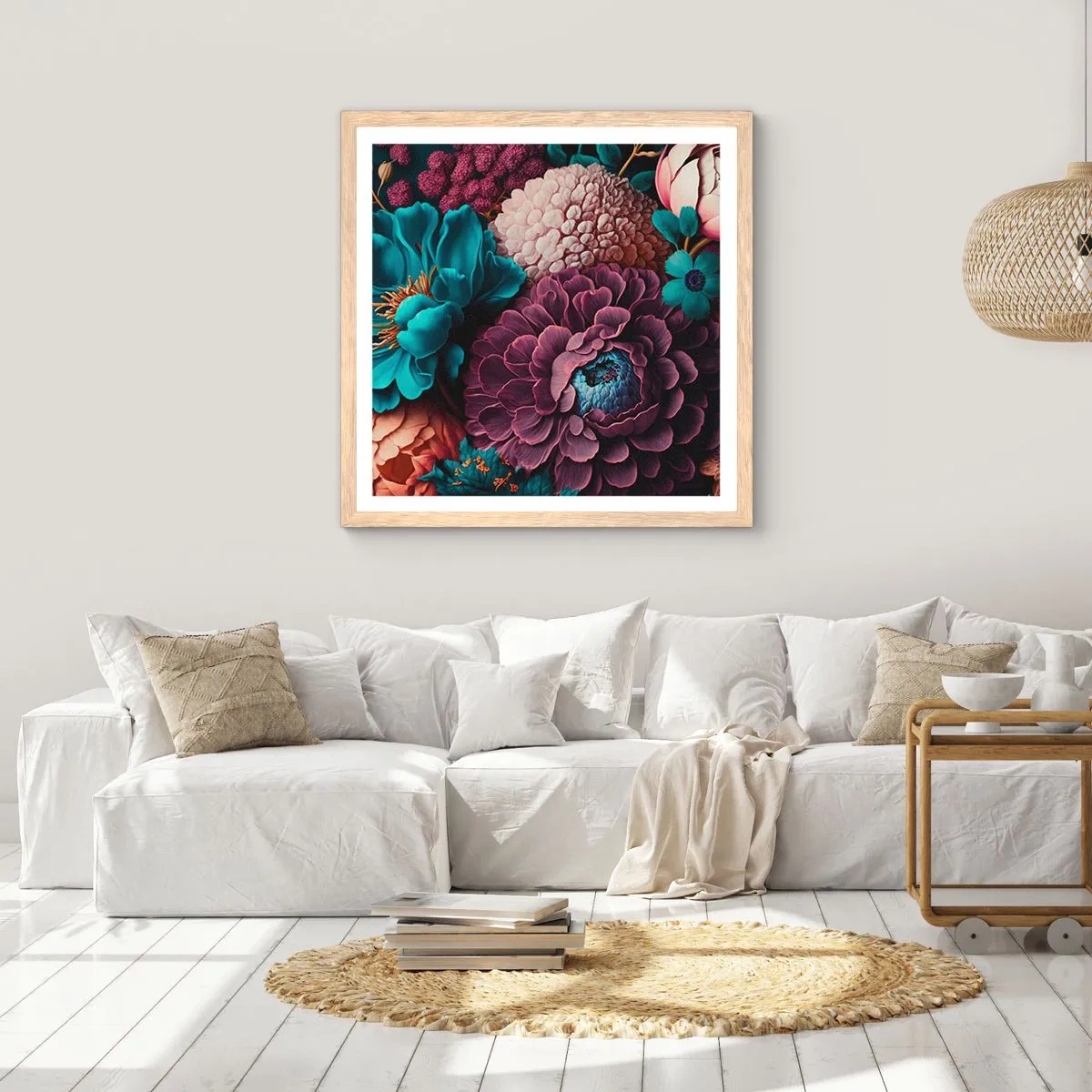 Poster în ramă de stejar deschis - Natura în abundență - 50x50 cm