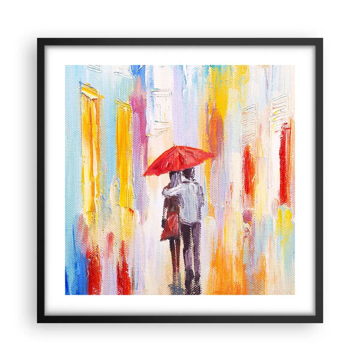 Poster în ramă neagră - Să plouă în continuare - 50x50 cm