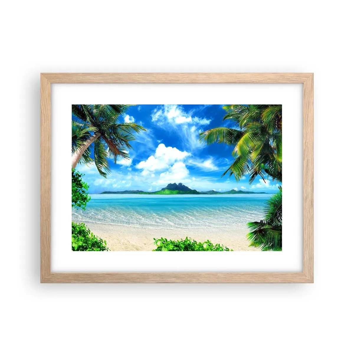 Poster în ramă de stejar deschis - Azur de la tropice - 40x30 cm
