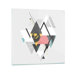 Tablou pe sticlă - Variația triunghiului și a rombului - 40x40 cm