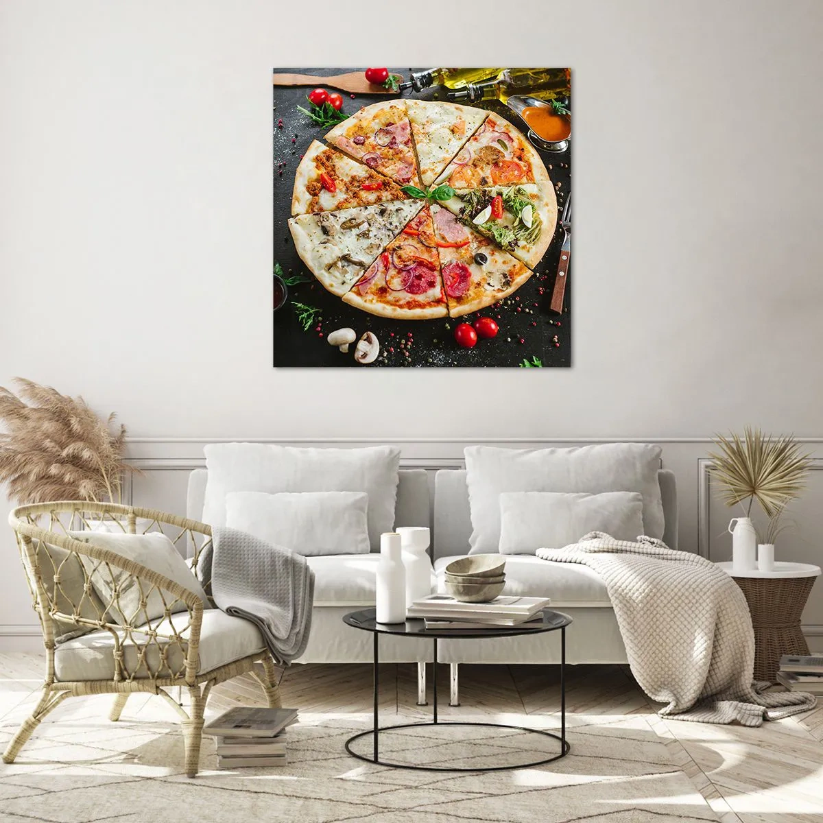Tablou pe sticlă - Un evantai de arome - 60x60 cm