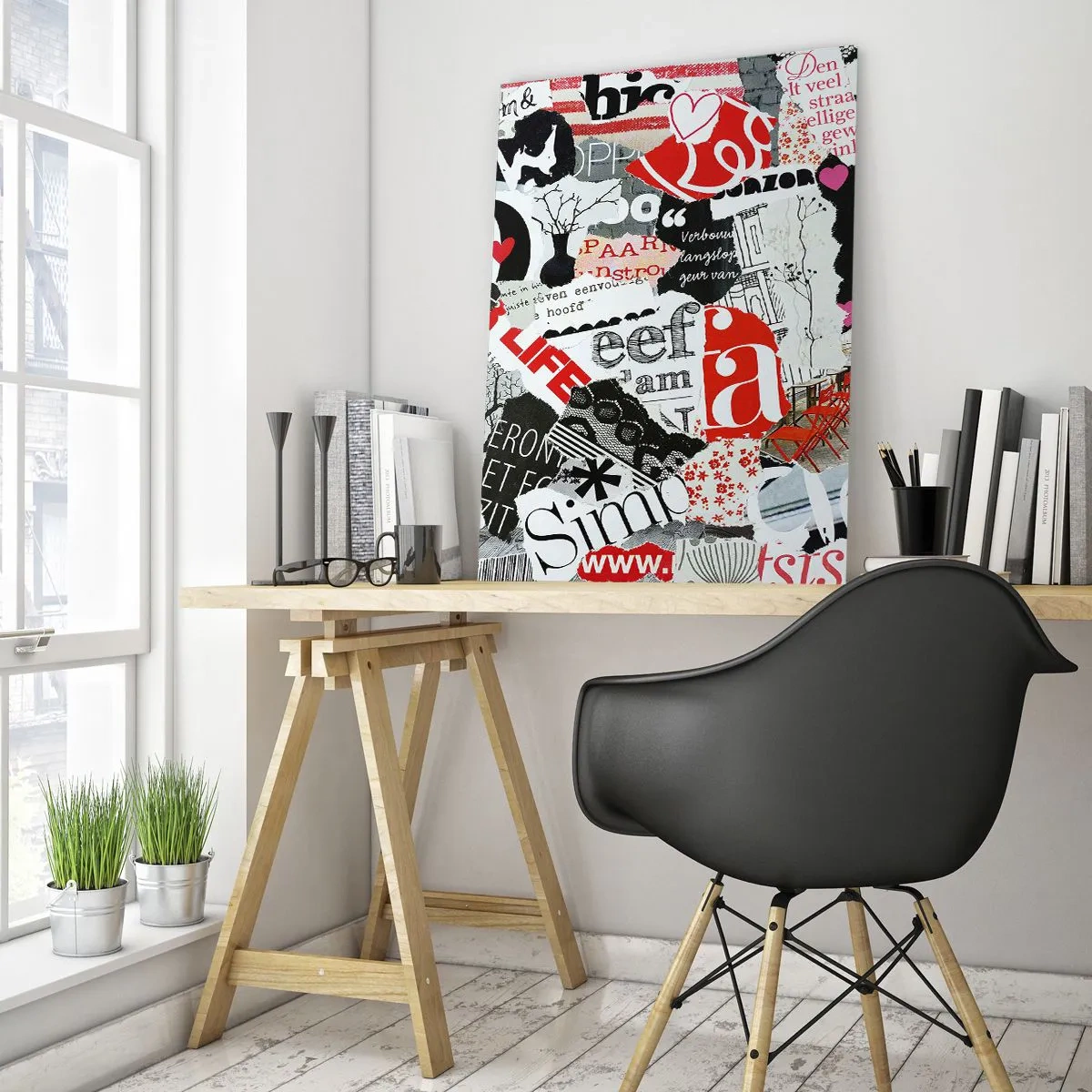 Tablou pe sticlă - Colaj de hipsteri - 50x70 cm