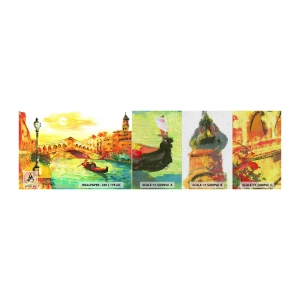 Mostră tapet Premium Canvas - Pelerinaj de îndrăgostiți - Veneția, Oraș, Arhitectură - 100x30 cm