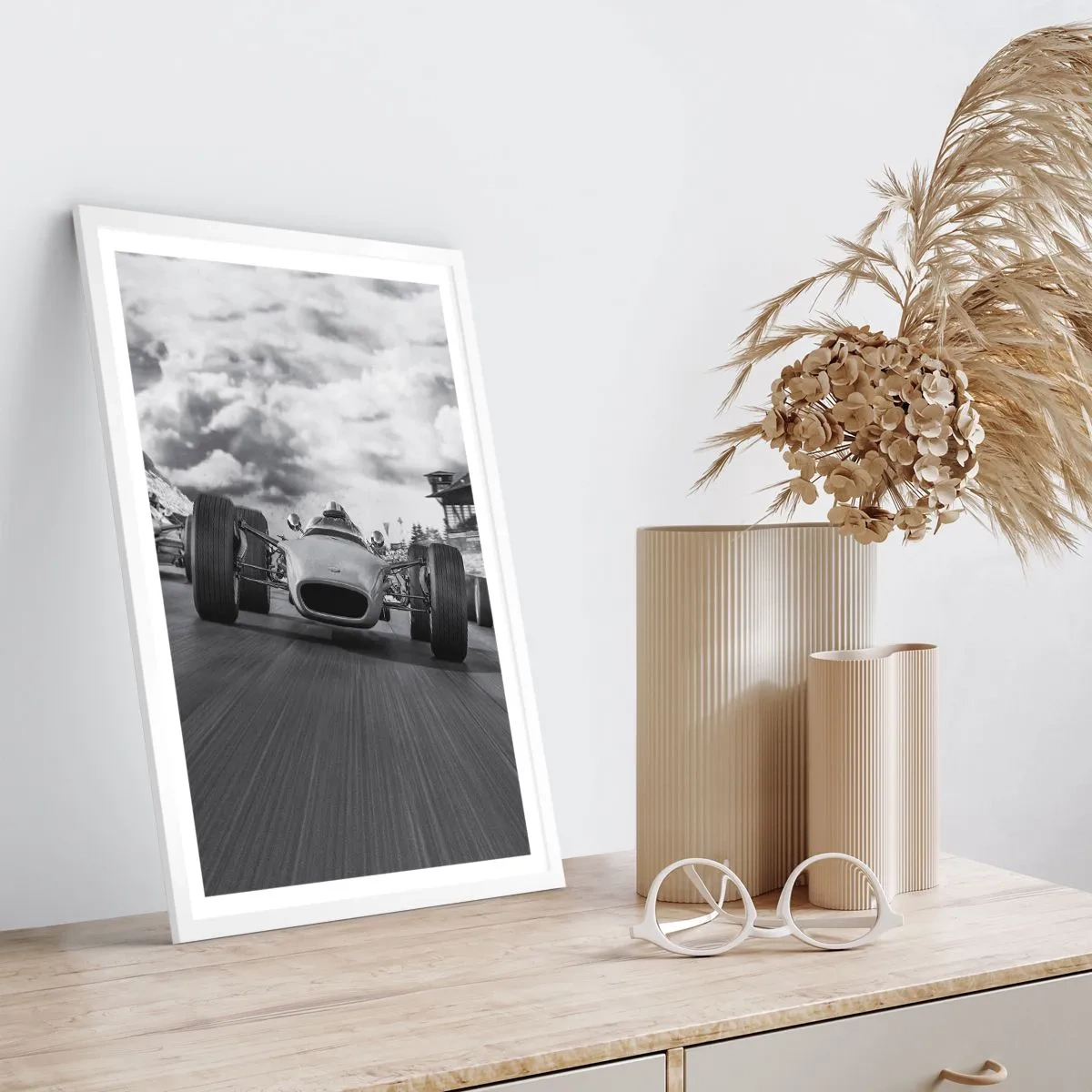 Poster în ramă albă - Cai putere! - 70x100 cm