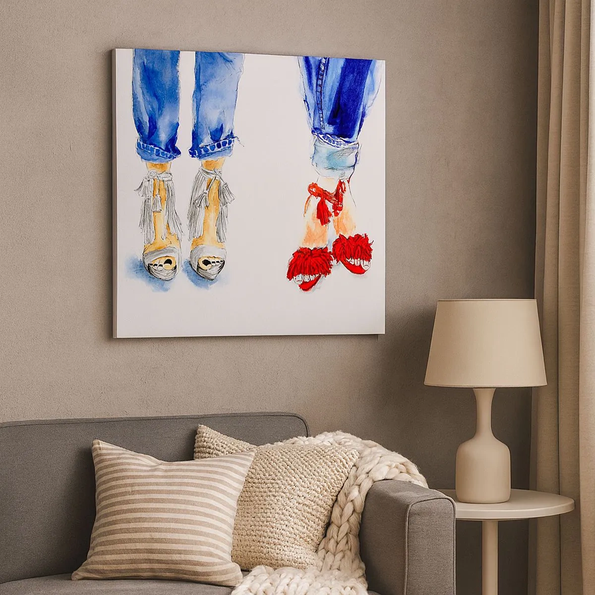 Tablou pe pânză - De ce nu mergem la o plimbare? - 30x30 cm