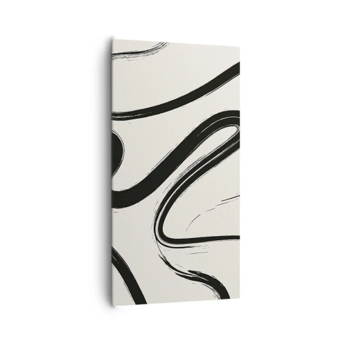 Tablou pe pânză - Capriciu în alb și negru - 65x120 cm
