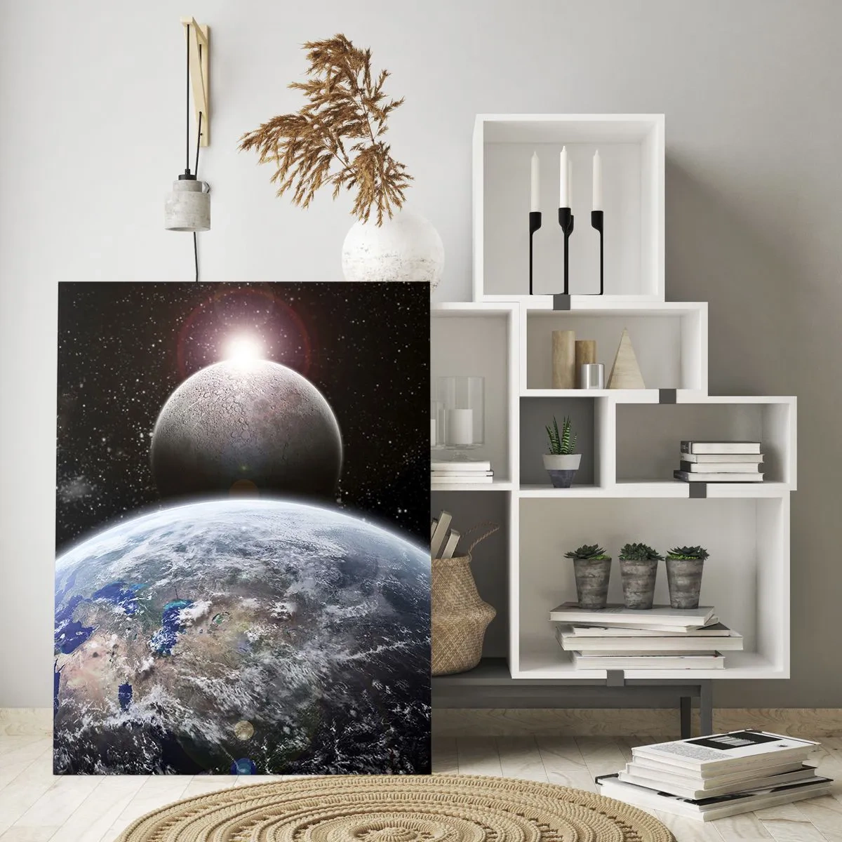 Tablou pe sticlă - Peisaj cosmic - răsărit de soare - 50x70 cm