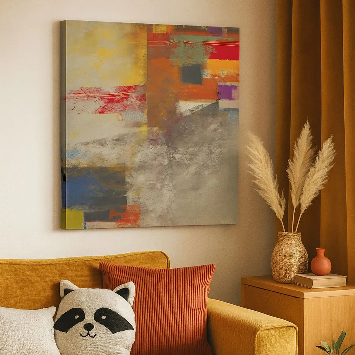 Tablou pe pânză - Geometria culorilor - 30x30 cm