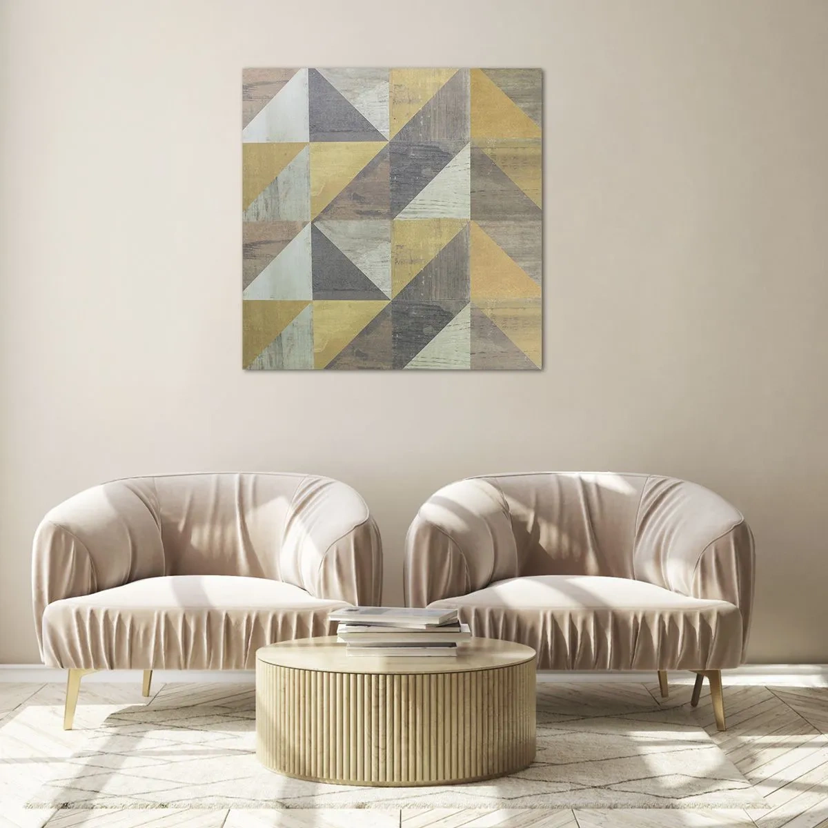 Tablou pe sticlă - La unghiul triunghiului - 60x60 cm