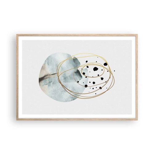 Poster în ramă de stejar deschis - În îmbrățișarea spațiului - 100x70 cm