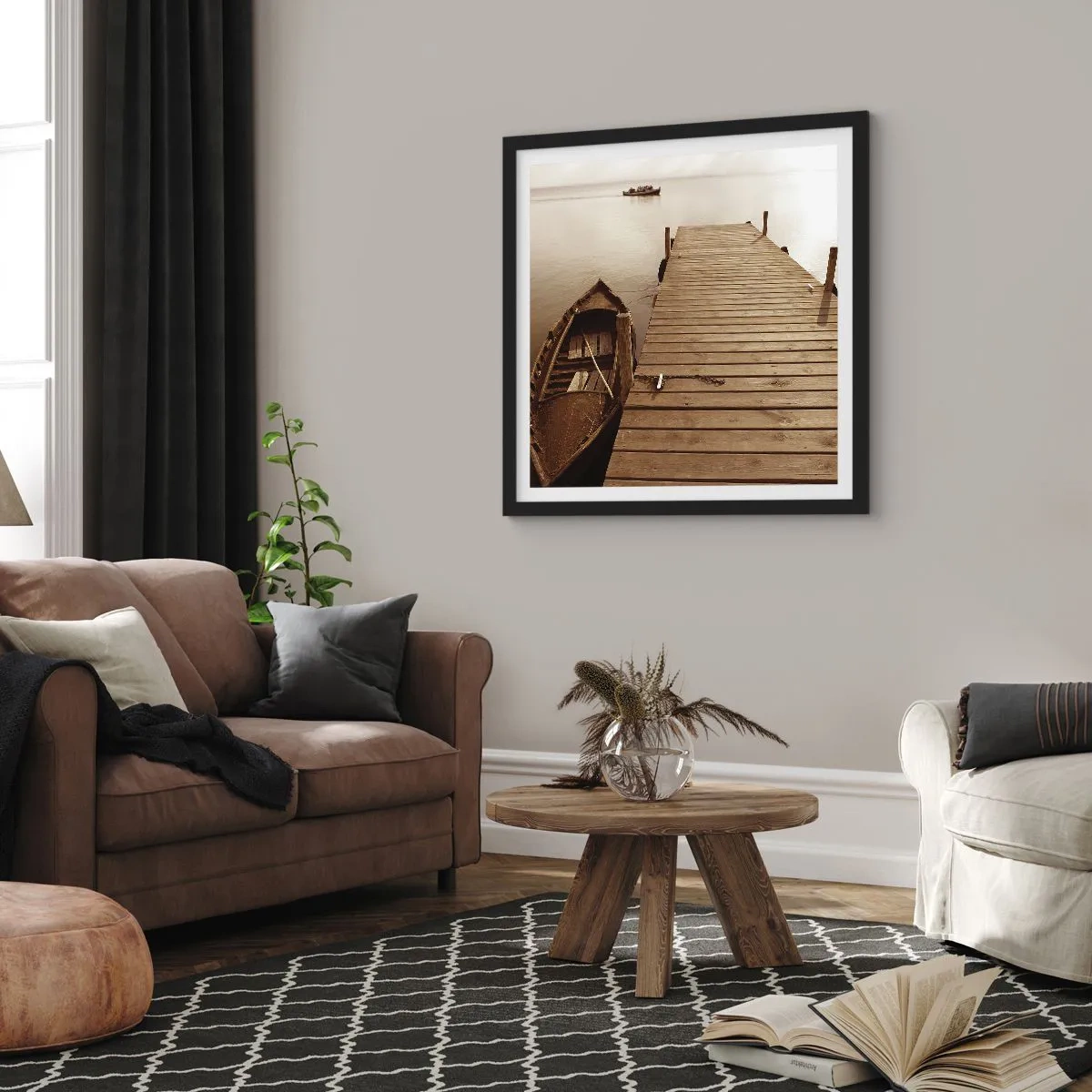 Poster în ramă neagră - Marea pace - 30x30 cm