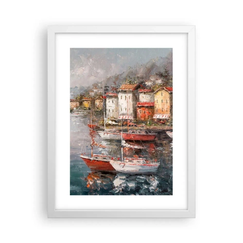 Poster în ramă albă - Portul romantic - 30x40 cm