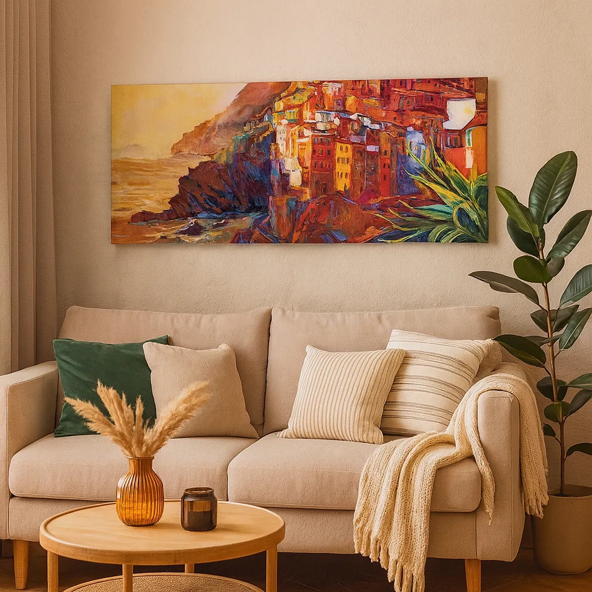 Tablou pe pânză - Oraș italian de vis - 30x30 cm