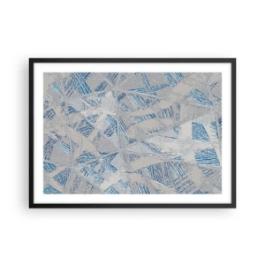 Poster în ramă neagră - Într-un labirint de gri-albastru - 70x50 cm
