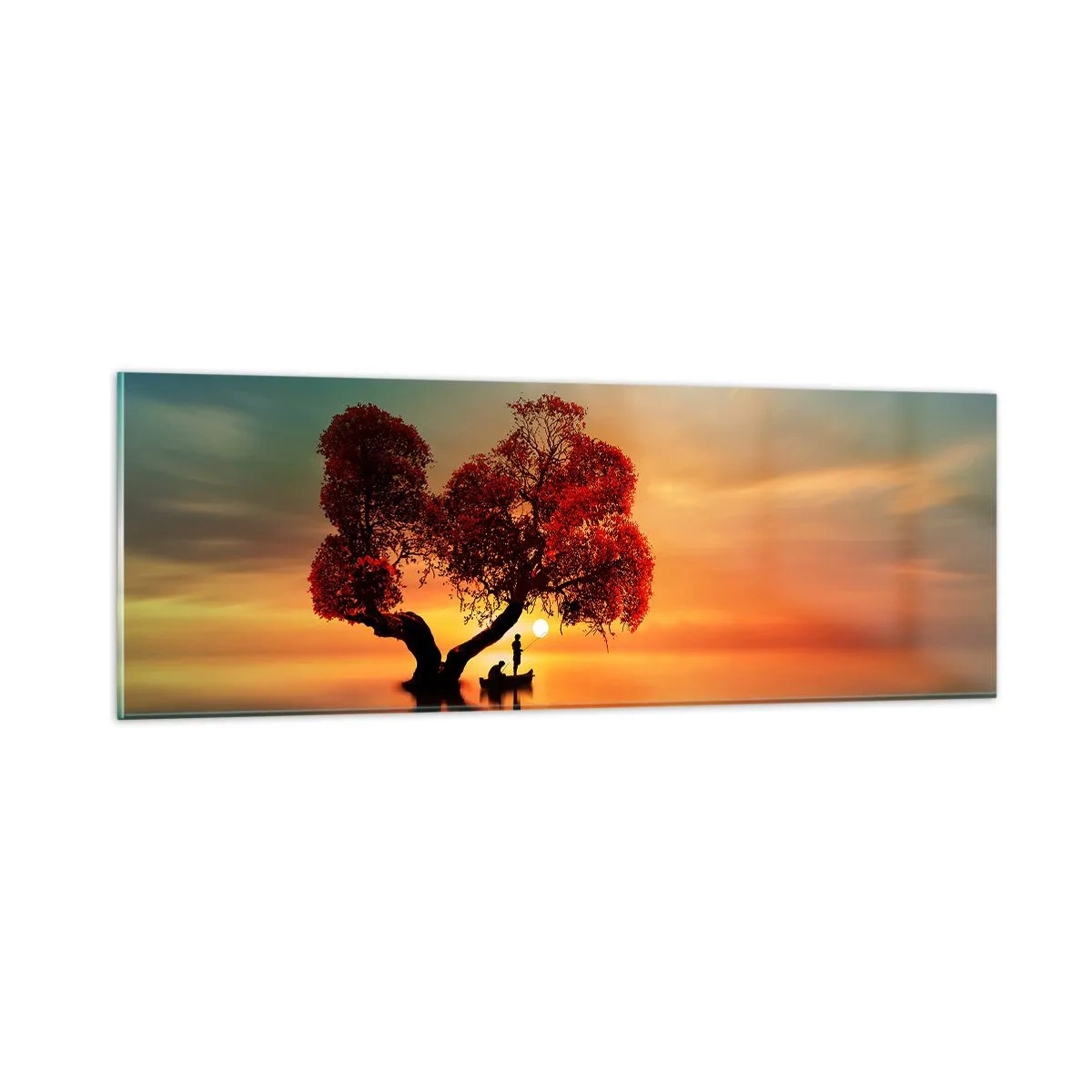 Tablou pe sticlă - Lume îndepărtată și tăcută - 90x30 cm