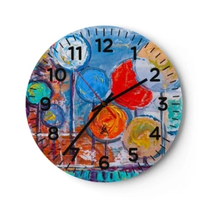 Ceas de perete - Ceas pe sticlă - Toate ciudăţeniile şi curiozităţile - 40x40 cm