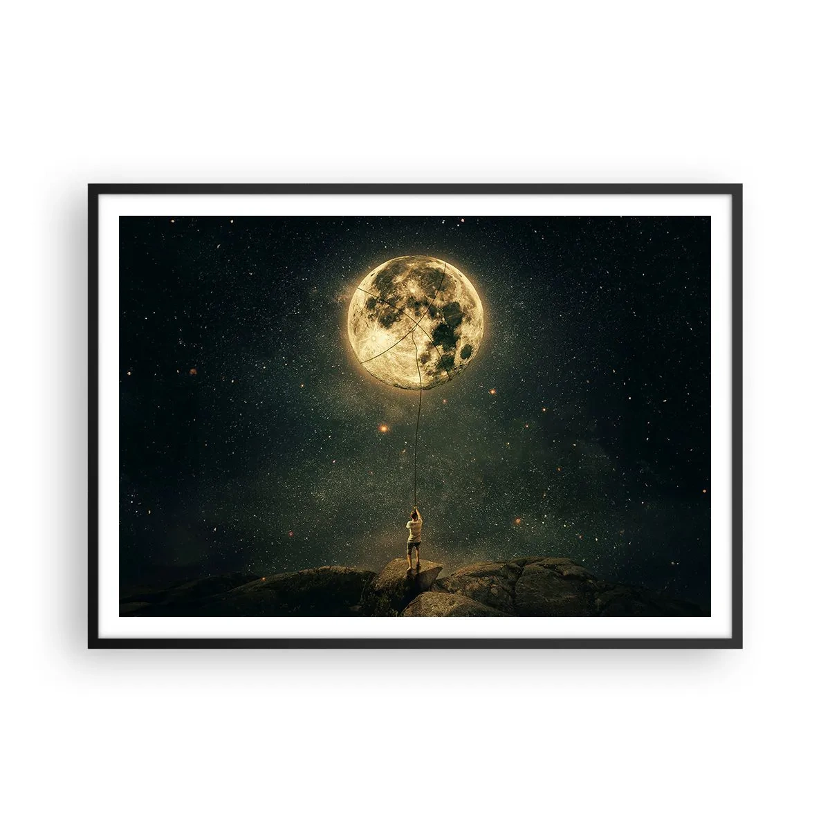 Poster în ramă neagră - Cel care a furat Luna - 100x70 cm