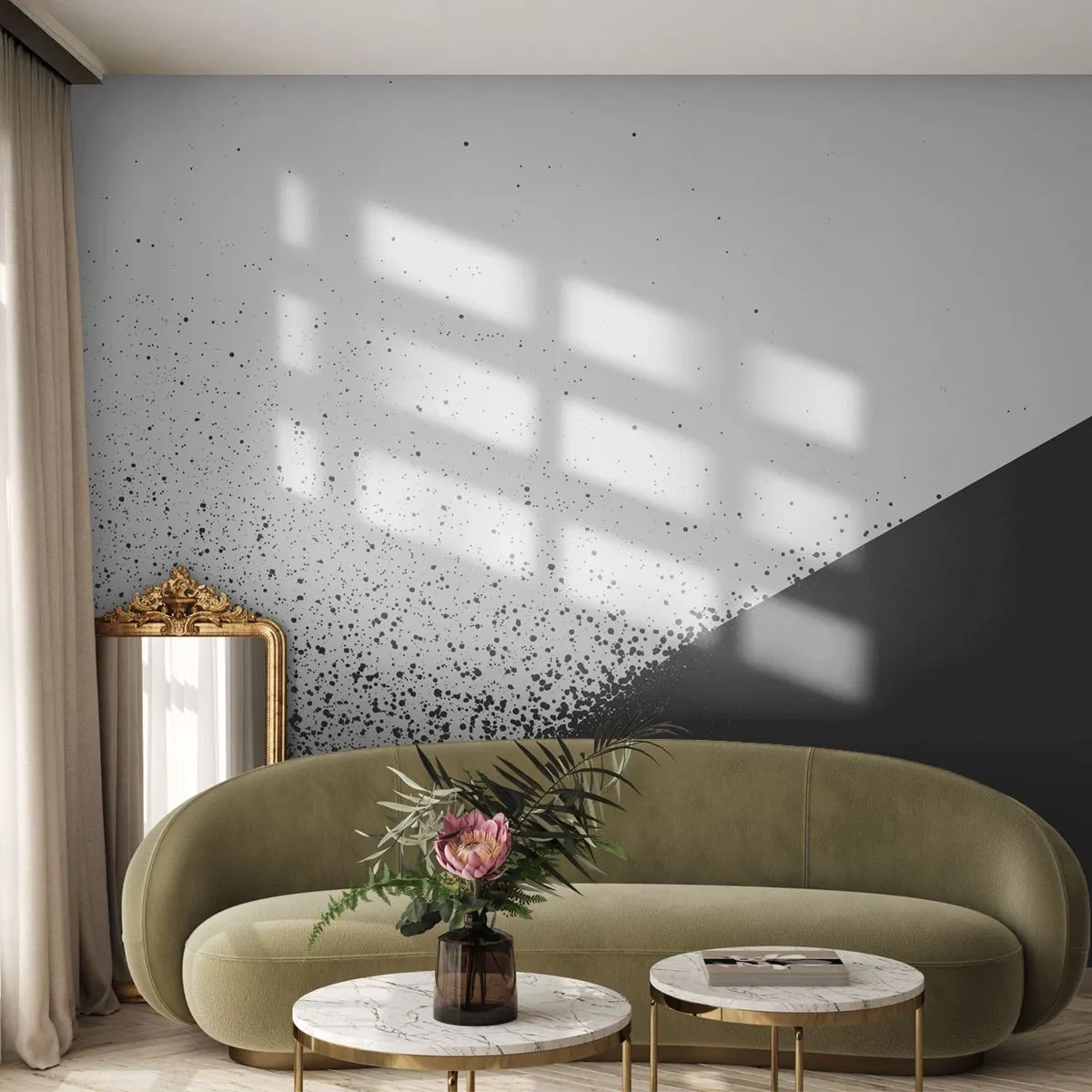 Tapet Premium Sand - Din ce în ce mai repede, din ce în ce mai mult - Abstracția, Grafică, alb-negru - 350x256 cm