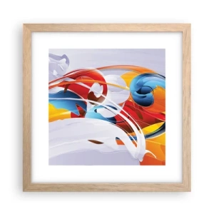 Poster în ramă de stejar deschis - Dansul elementelor - 30x30 cm