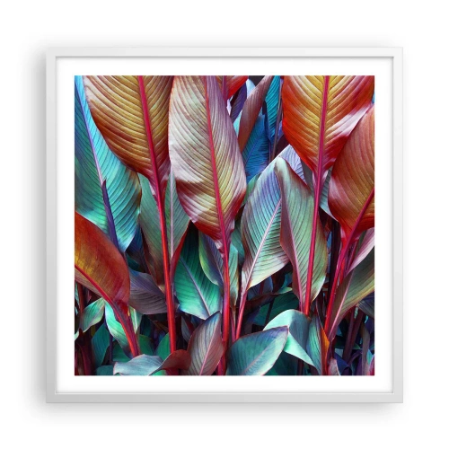 Poster în ramă albă - Tufiș colorat - 60x60 cm