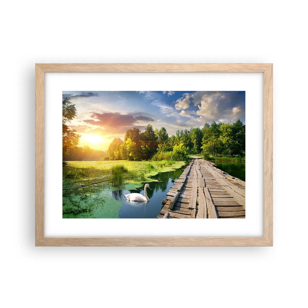 Poster în ramă de stejar deschis - Vară, vară peste tot - 40x30 cm