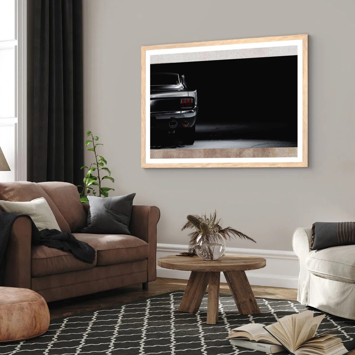 Poster în ramă de stejar deschis - Farmecul clasicului - 100x70 cm