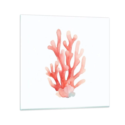 Tablou pe sticlă - Culoare de coral - 50x50 cm