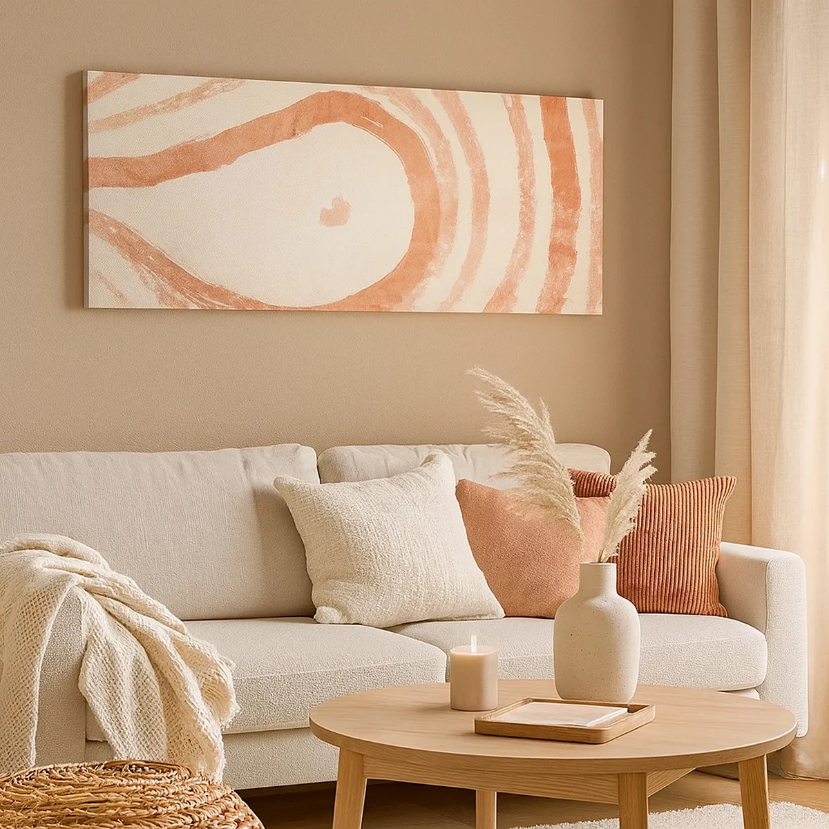 Tablou pe pânză - Cercuri de corali - compoziție - 30x30 cm