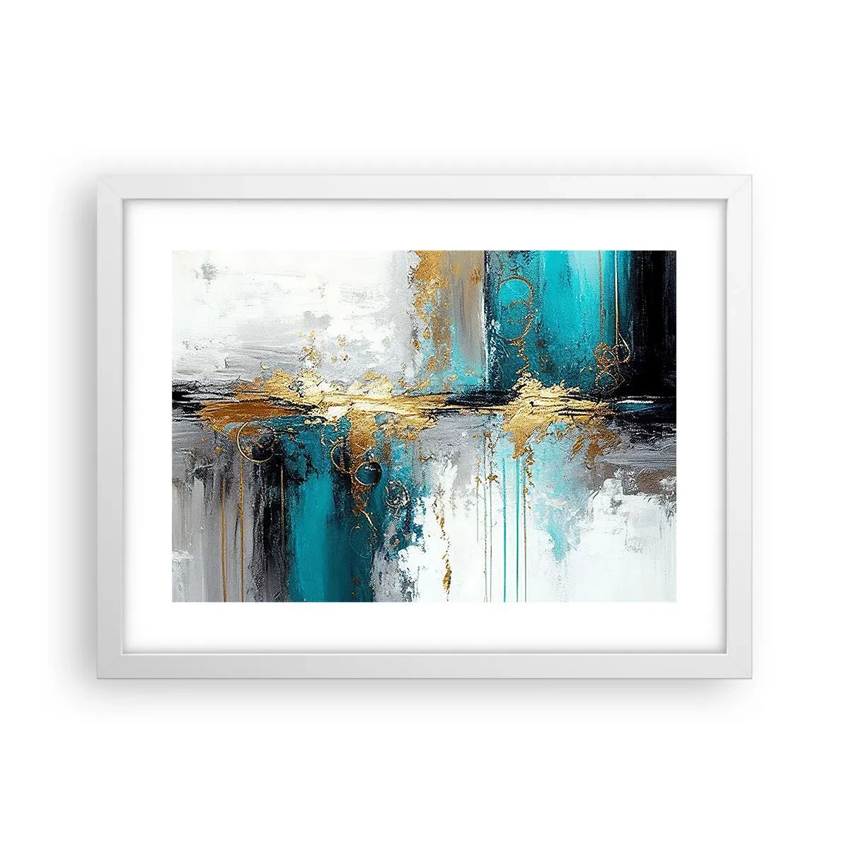 Poster în ramă albă - Totul curge - 40x30 cm