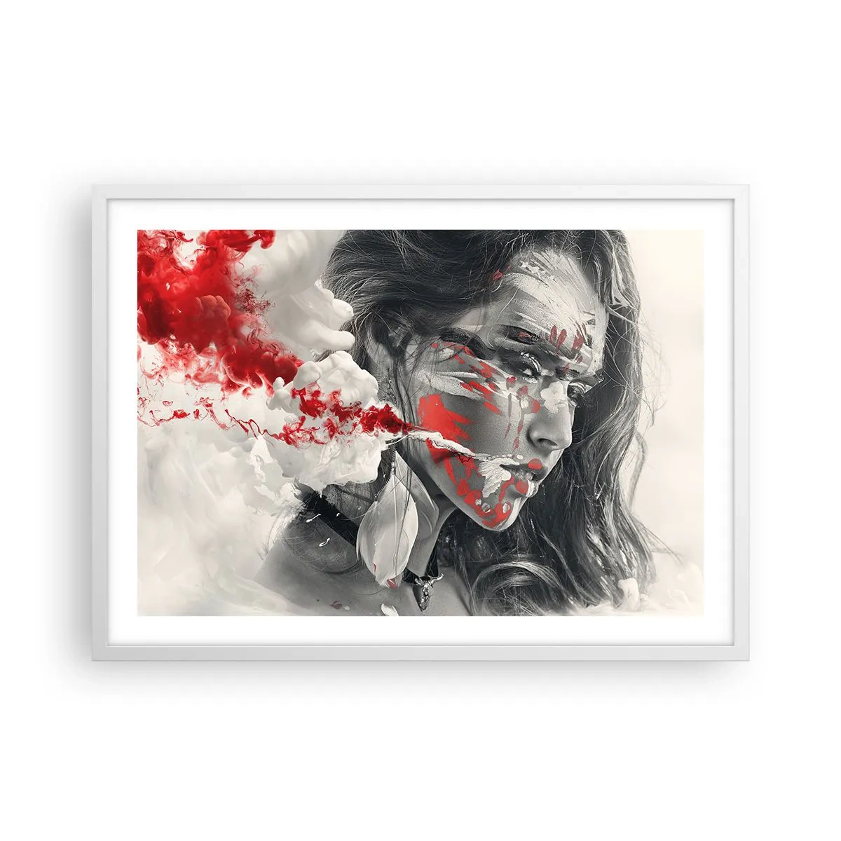Poster în ramă albă - În aburul absurdului - 70x50 cm