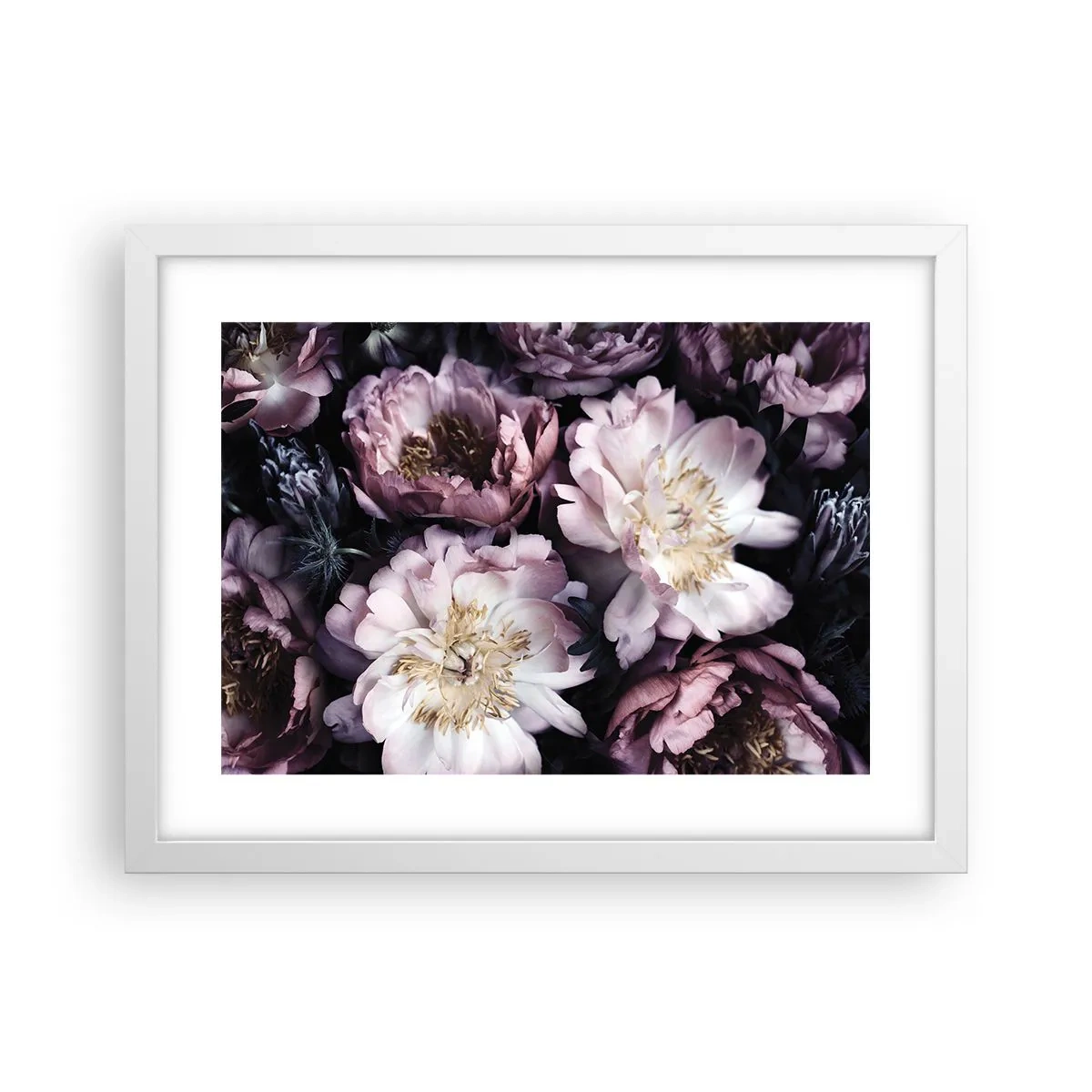 Poster în ramă albă - Buchet în stil vechi - 40x30 cm