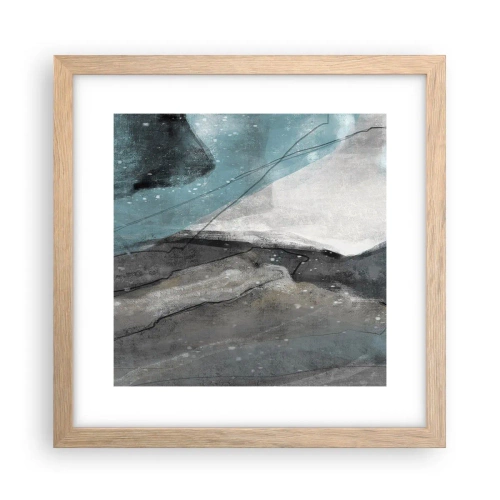 Poster în ramă de stejar deschis - Abstracție: roci și gheață - 30x30 cm