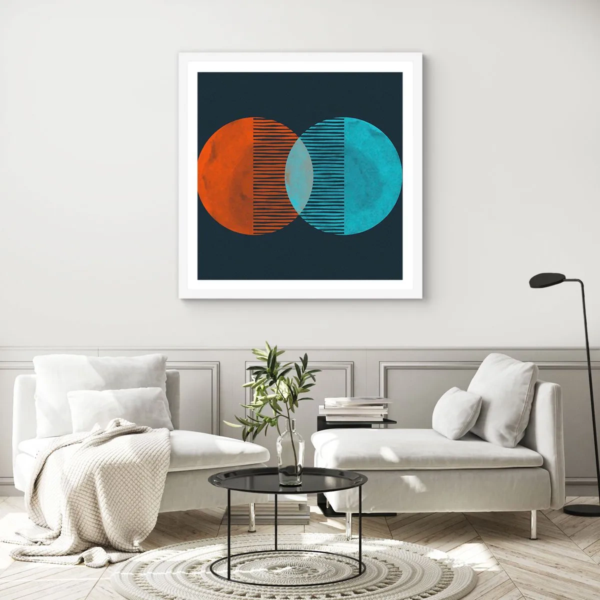 Poster în ramă albă - Fantezie astronomică - 30x30 cm