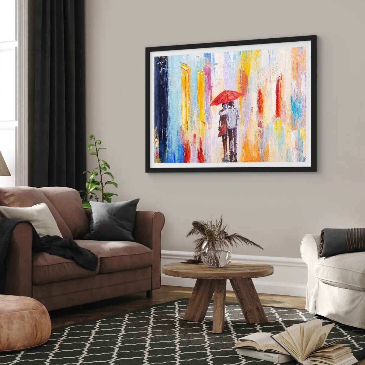 Poster în ramă neagră - Să plouă în continuare - 40x30 cm