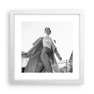 Poster în ramă albă - Vii cu mine? - 30x30 cm