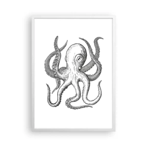 Poster în ramă albă - Dansând cu valurile - 50x70 cm