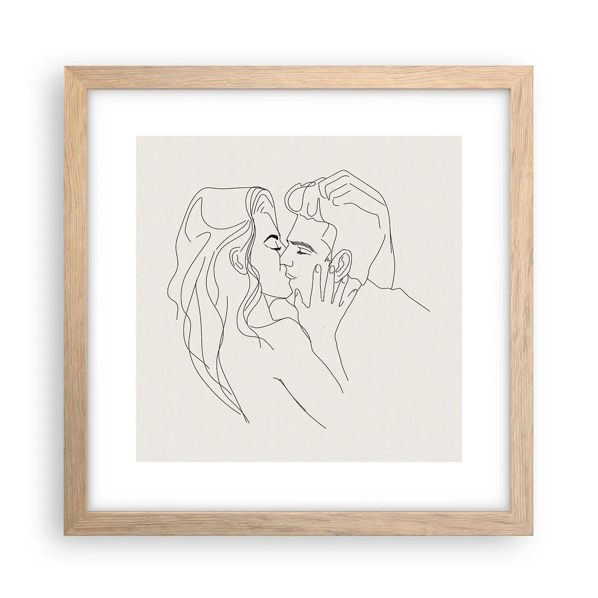 Poster în ramă de stejar deschis - Încurcați în sentimente - 30x30 cm