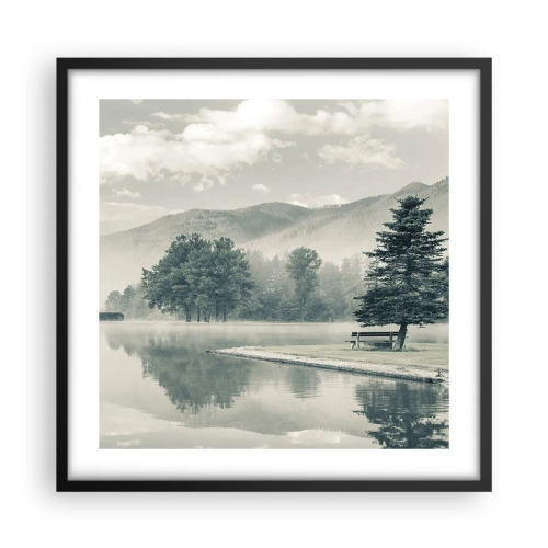 Poster în ramă neagră - Lacul încă doarme - 50x50 cm